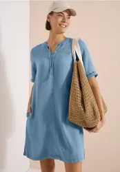 Knielanges Kleid im Denim-Look