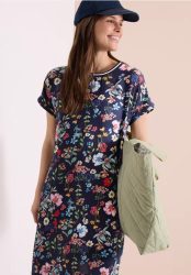 Knielanges Kleid mit floralem Muster