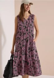 Midikleid mit V