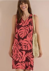 Knielanges Jerseykleid mit V