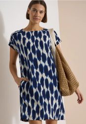 Cecil Druckkleid Ohne Taschen Sommerkleid mit Capsleeves und grafischem Muster