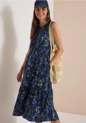Cecil Midikleid Eingrifftaschen Sommerkleid, kleiner V-Ausschnitt, mit Eingrifftaschen