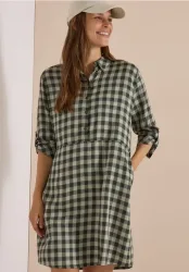 Knielanges Kleid mit feinem Karomuster