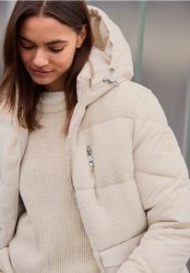 Teddy Jacke mit Strukturmix