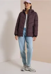 Puffer-Jacke in Midi-Länge mit Kapuze