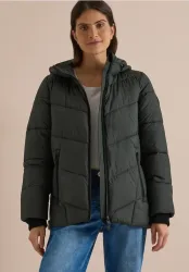 Puffer-Jacke in Midi-Länge mit Kapuze
