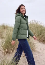 Steppjacke mit Kapuze und Reißverschluss
