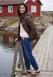 Steppjacke mit Kapuze und Zipper