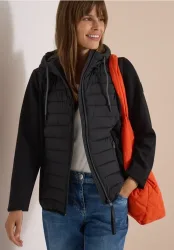 Scuba Jacke mit Strukturmix und Kapuze