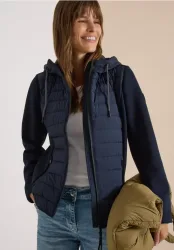 Scuba Jacke mit Strukturmix und Kapuze