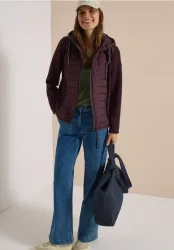 Scuba Jacke mit Strukturmix und Kapuze