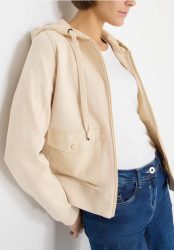 Strukturmix Hoodie Jacke