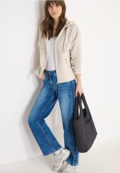 Jacke aus Baumwollmix mit Kapuze