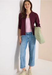 Blouson in Seersuckerqualität mit Zipper