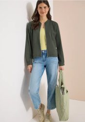 Blouson in Seersuckerqualität mit Zipper