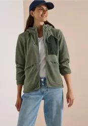 Jacke aus Fleece mit Kapuze