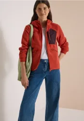 Jacke aus Fleece mit Kapuze