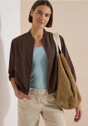 Blouson in Unifarbe mit Zipper