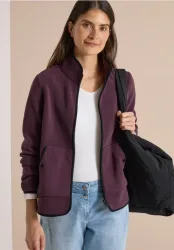 Fleecejacke mit Zipper und Stehkragen