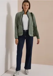 Fleecejacke mit Zipper und Stehkragen