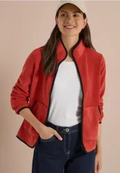 Fleecejacke mit Zipper und Stehkragen