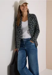 Oversized Blazer mit Knöpfen und Print