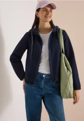 Jacke mit Kapuze und Strukturmix