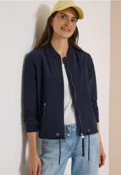 Blouson in Unifarbe mit Tunnelzug