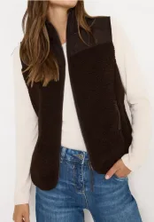 Teddy-Weste mit Steppdetails