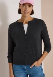 Cardigan mit Rundhals und Knopfleiste