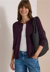 Cardigan mit Rundhals und Knopfleiste