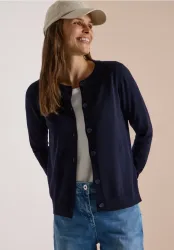 Cardigan mit Rundhals und Knopfleiste