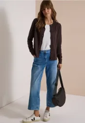 Cardigan mit Rundhals und Knopfleiste
