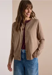 Cardigan mit Rundhals und Knopfleiste