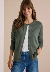 Cardigan mit Rundhals und Knopfleiste
