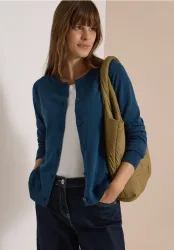 Cardigan mit Rundhals und Knopfleiste