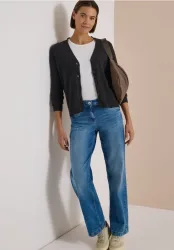 Cardigan mit V-Neck und Knopfleiste