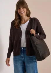 Cardigan mit V-Neck und Knopfleiste