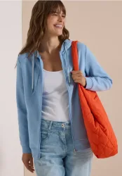 Sweatjacke mit angerauter Oberfläche