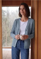 Chunky Cardigan mit V-Neck und Melange-Optik