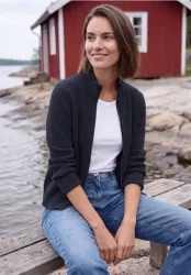 Cardigan mit Stehkragen und Zipper