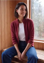 Cardigan mit Stehkragen und Zipper