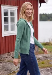 Langarm Cardigan mit Kapuze