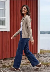 Langarm Cardigan mit Kapuze