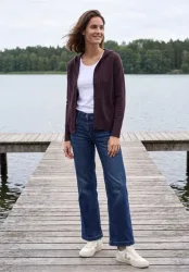 Langarm Cardigan mit Kapuze