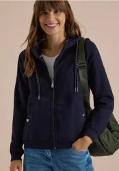 Sweatjacke mit Zipper und Kapuze