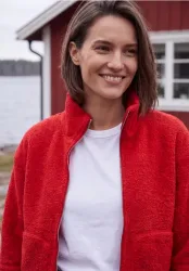 Teddyjacke mit Stehkragen und Zipper
