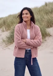 Teddyjacke mit Stehkragen und Zipper
