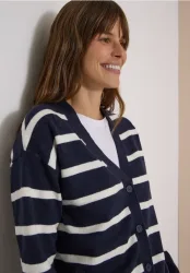 Cardigan mit V-Neck und Streifen