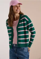 Cardigan mit V-Neck und Streifen